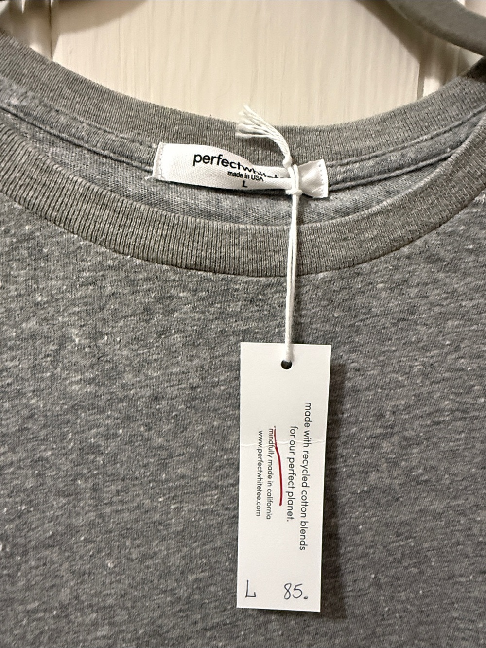 perfectwhitetee Women's Long Sleeve Jamie Crewneck Top - Gray large - Picture 7 of 7
